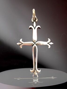 Retired LARGE James Avery Fleur Fleuree de lis cross pendant